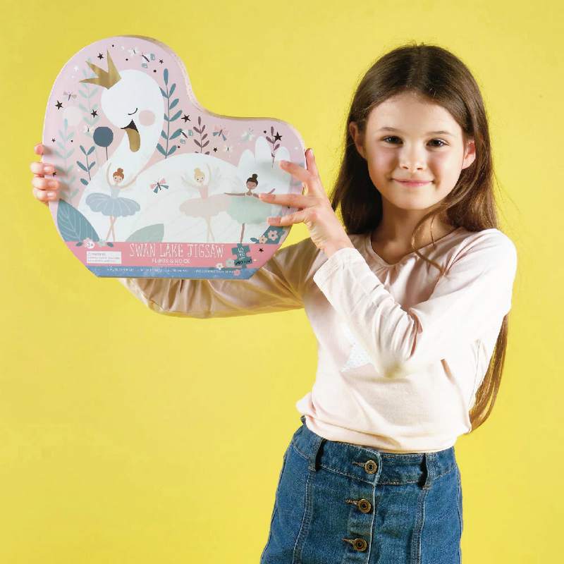 Floss & Rock Jigsaw Puzzle 40 piece Shaped Swan Lake 42P6325 with girl