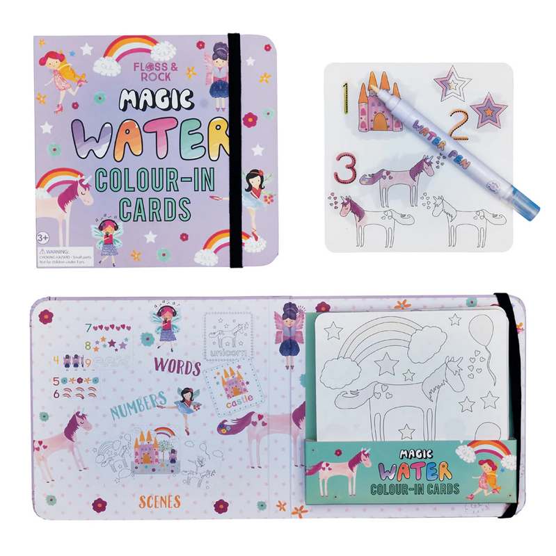 Floss and Rock Magic Water Colour-in Cards Unicorn 38P3417 main