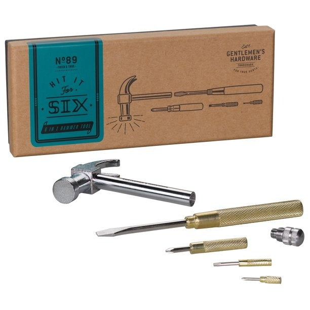 Gentlemen's Hardware Stainless Steel Hammer Multi-Tool GEN089 contents