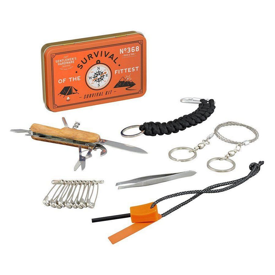 Gentlemen's Hardware Survival Kit tin with contents