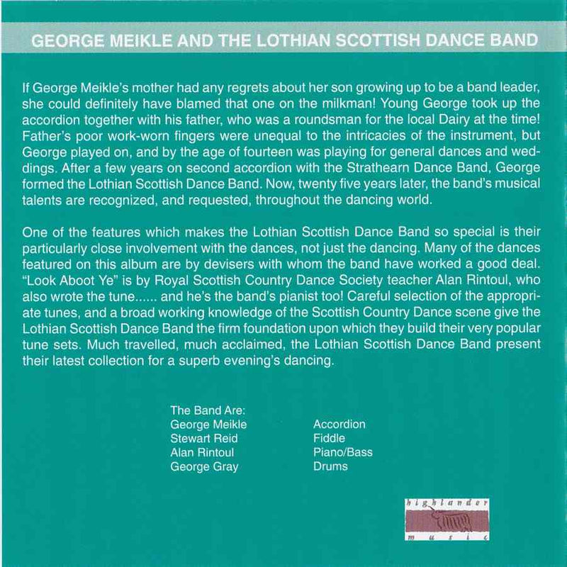 George Meikle & The Lothian Dance Band Scottish Dances Vol 10 CD back