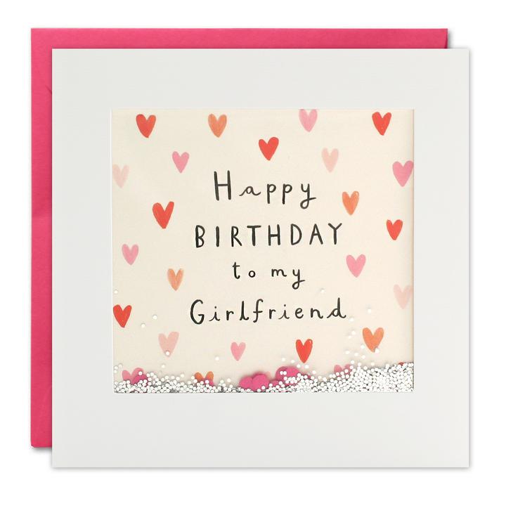 Girlfriend Hearts Birthday Shakies Card PT2873