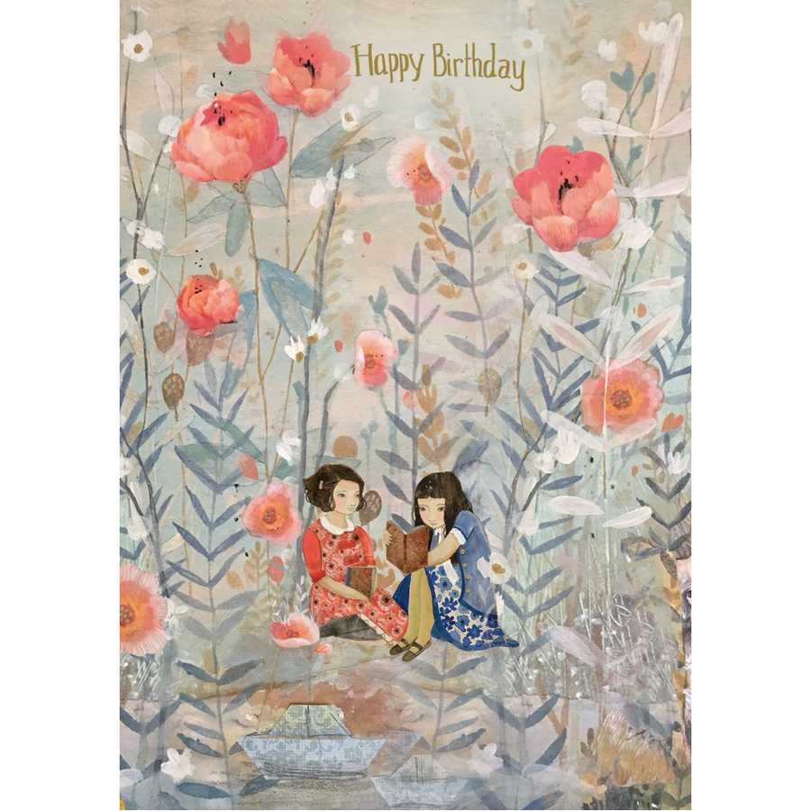 Girls In Dreamland Happy Birthday Card GC2101 front