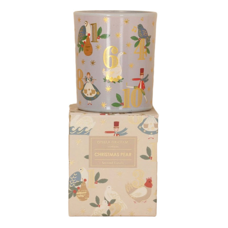 Gisela Graham 12 Days Boxed Candle Christmas Pear Large 50762 main