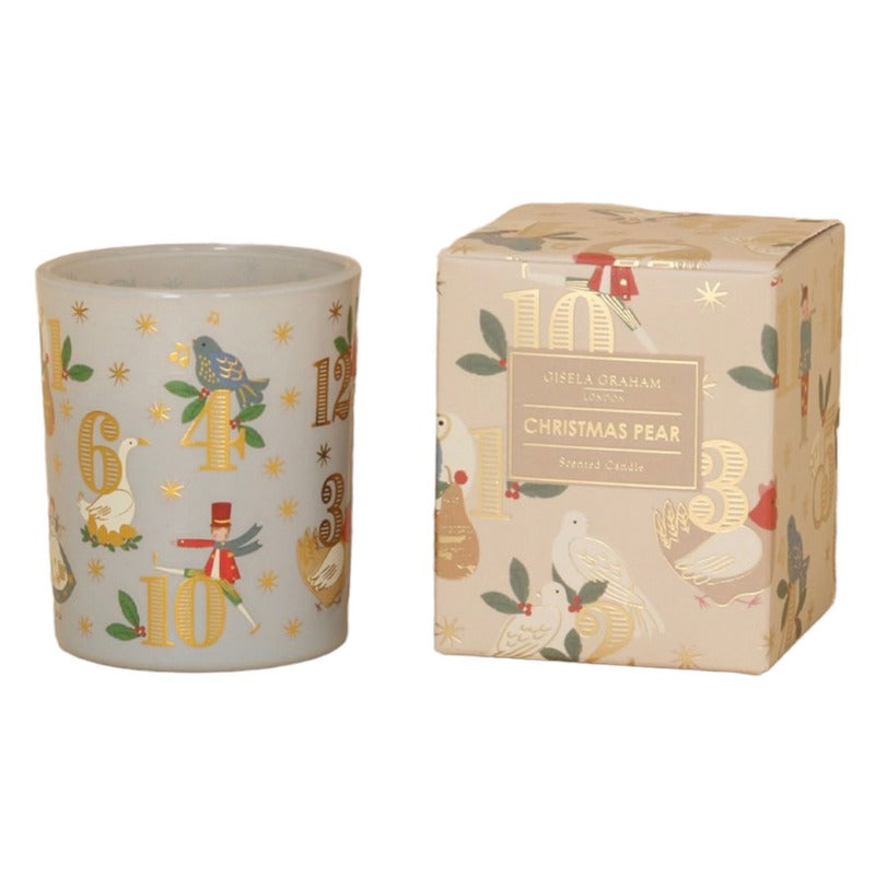 Gisela Graham 12 Days Boxed Candle Christmas Pear Small 50757 main