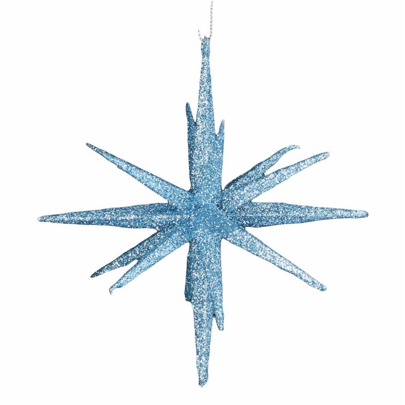Gisela Graham Pale Green Iridescent Snowflake Christmas Decoration front