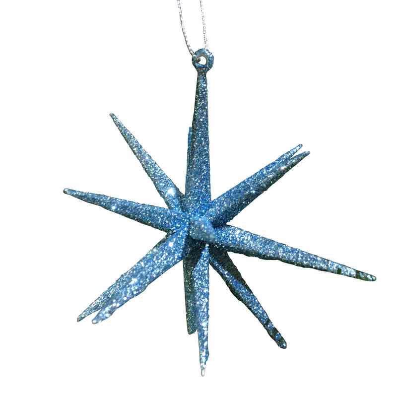 Gisela Graham Blue Glitter Bethlehem Star Decoration