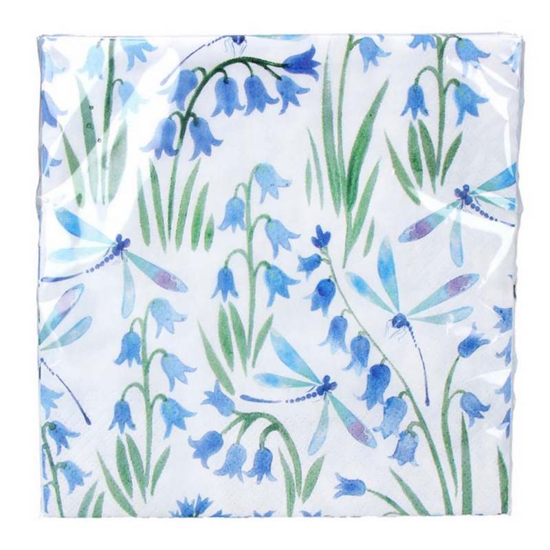 Gisela Graham Bluebell & Dragonfly Paper Napkins 81229 main