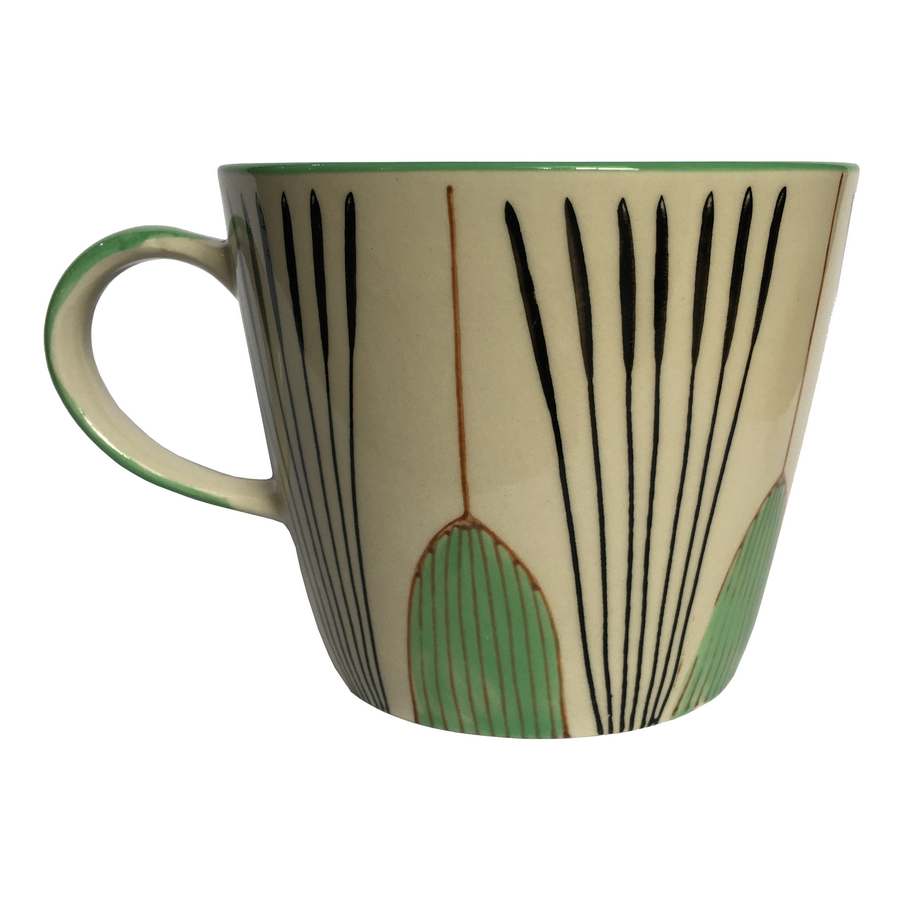 Gisela Graham Ceramic Mug Green Tulips back