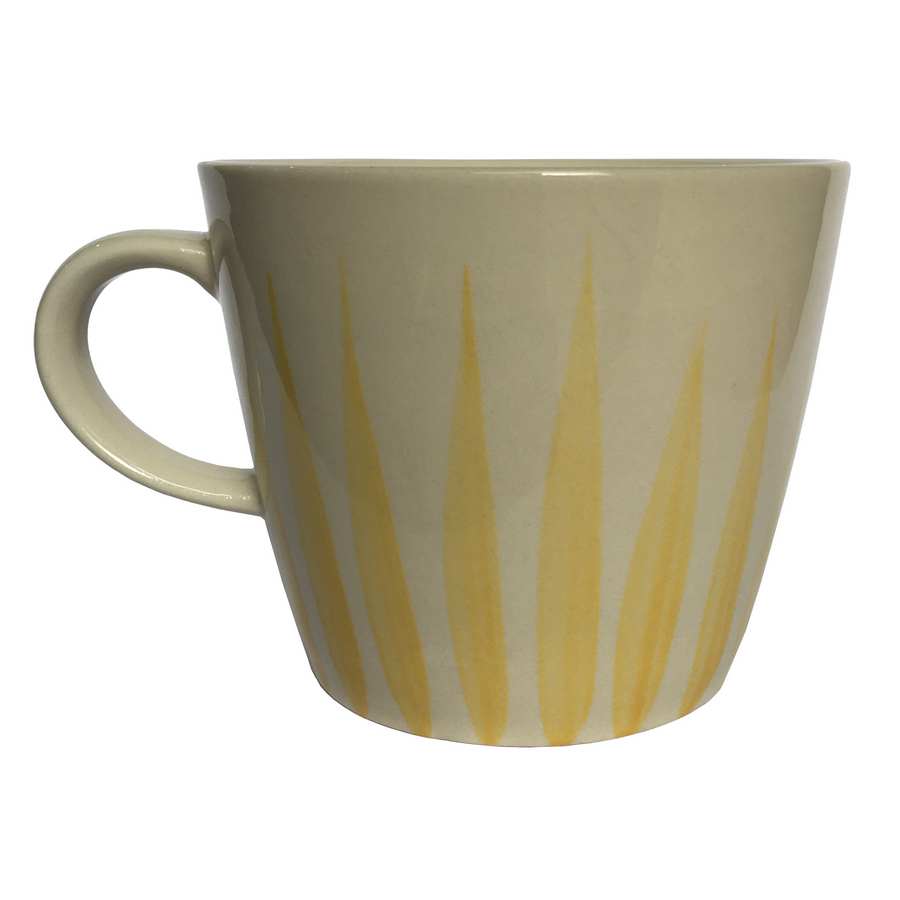 Gisela Graham Ceramic Mug Mustard Flame back