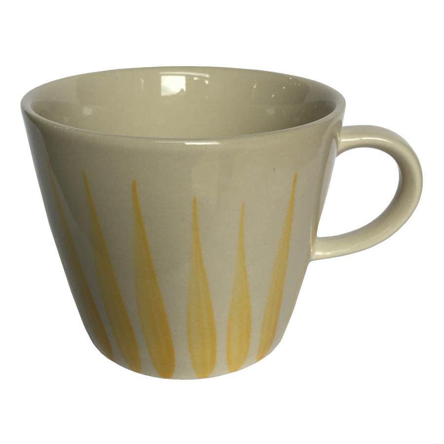 Gisela Graham Ceramic Mug Mustard Flame top