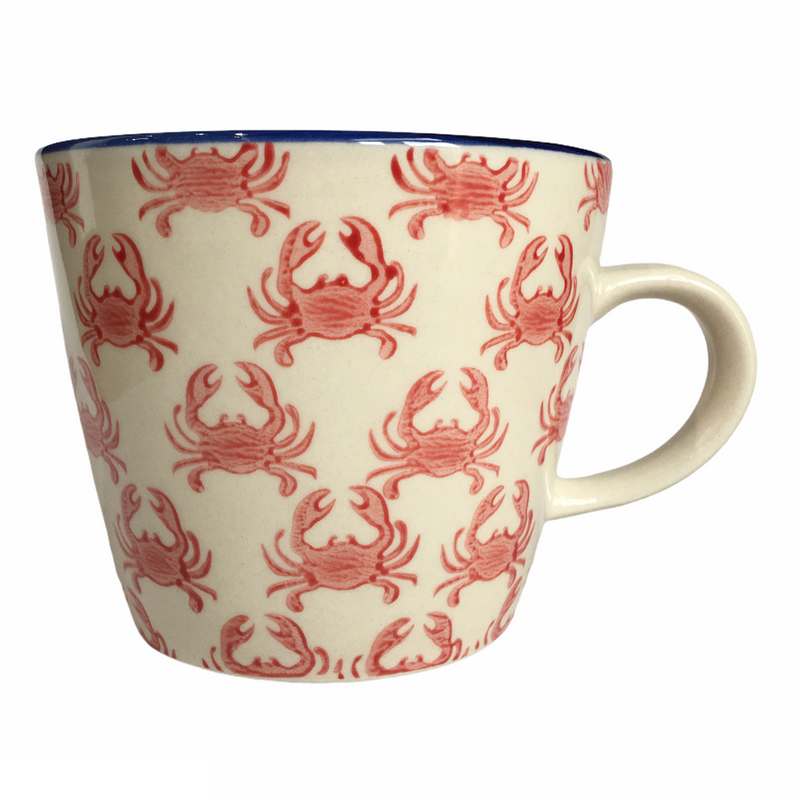 Gisela Graham Ceramic Mug Pink Crab 31761 Front