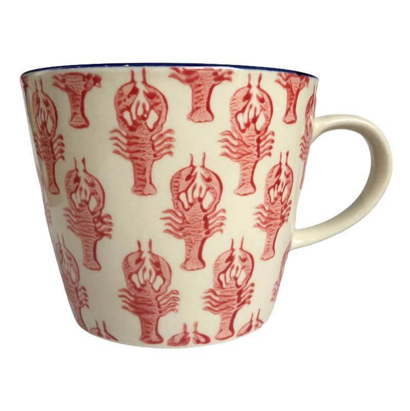 Gisela Graham Ceramic Mug Pink Lobster Front
