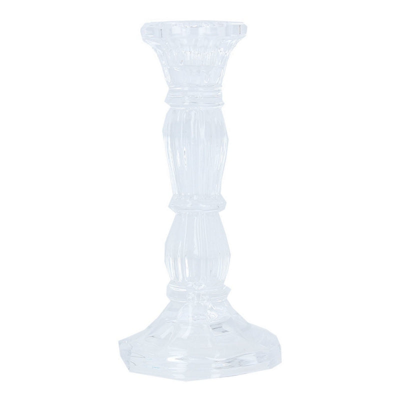 Gisela Graham Clear Glass Candlestick 51359 front