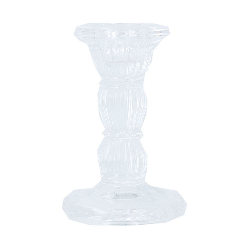Gisela Graham Clear Glass Candlestick Small 51360 main