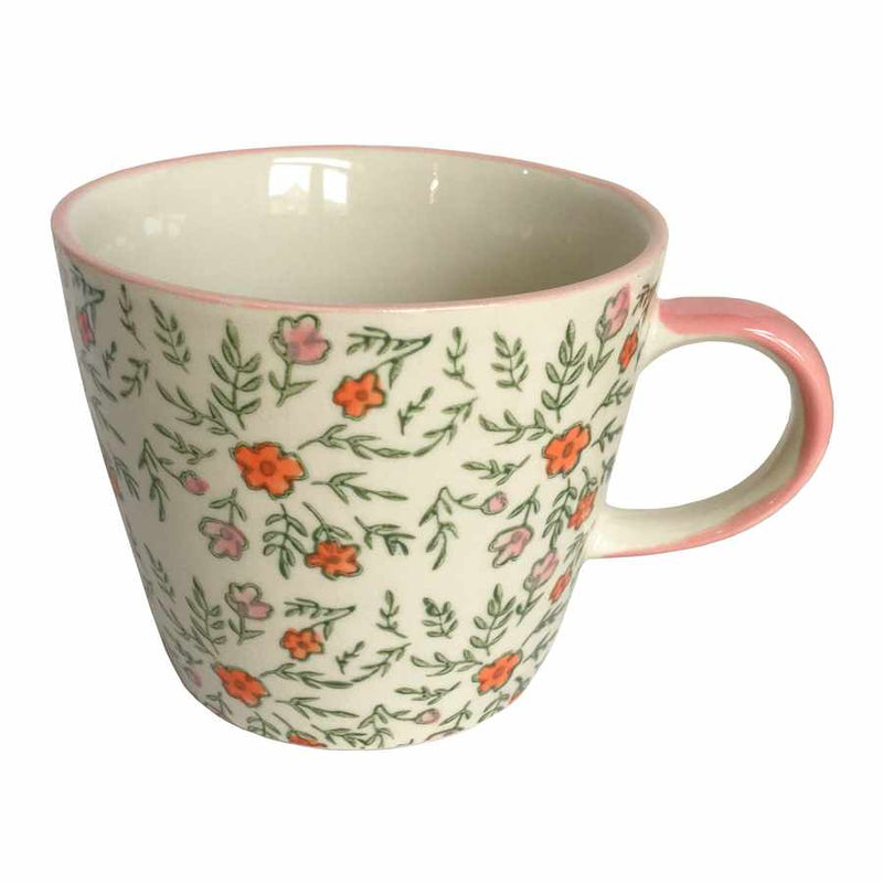 Gisela Graham Disty Floral Ceramic Mug angled