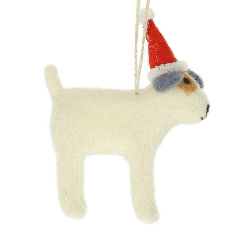 Gisela Graham Dog With Santa Hat Decoration 16525 main