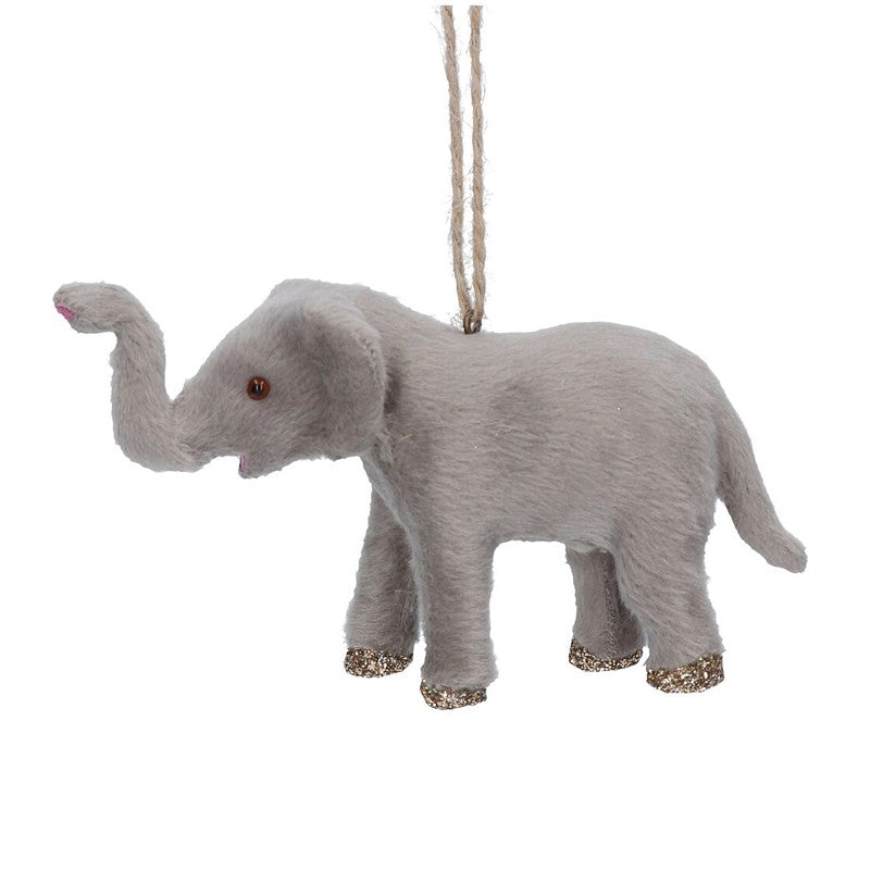 Gisela Graham Faux Fur Elephant Christmas Tree Decoration 16084