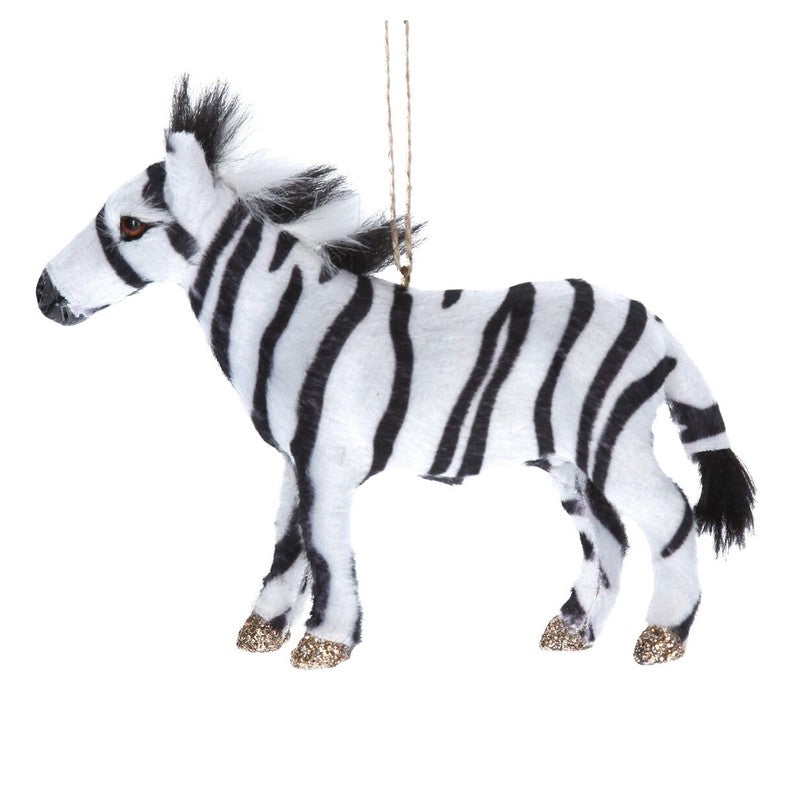 Gisela Graham Faux Fur Zebra Christmas Tree Decoration 16086