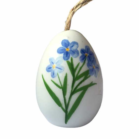 Gisela Graham Forget-Me-Not & Ladybird Ceramic Egg Decoration back
