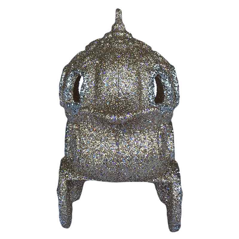 Gisela Graham Gold & Silver Glitter Princess Coach Christmas Decoration end