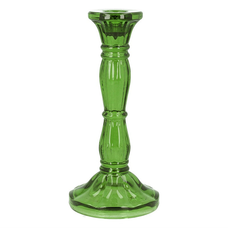 Gisela Graham Green Glass Candlestick Large 51392 main