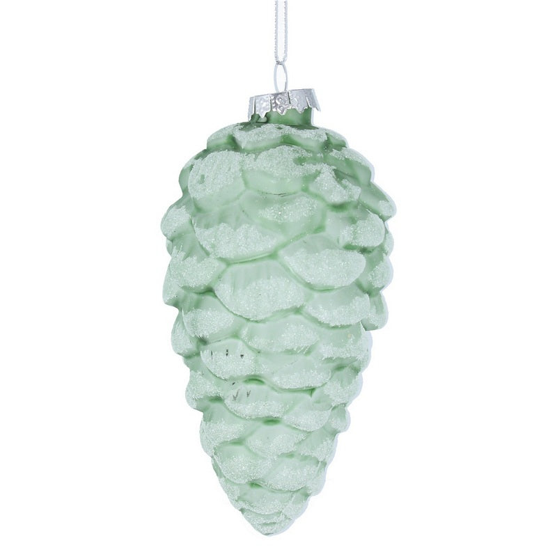 Gisela Graham Green Pinecone Glass Bauble 00188 main