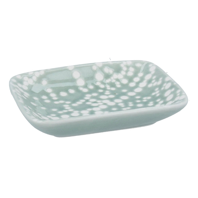 Gisela Graham Green Spotty Ceramic Trinket Dish 33507 side