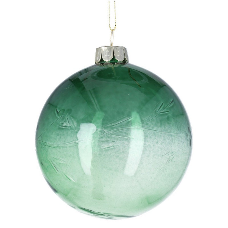 Gisela Graham Green & White Marbled Glass Bauble 00138 main