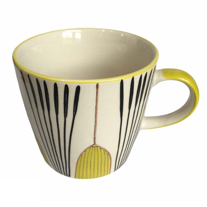 Gisela Graham Lime Tulip Ceramic Mug tipped