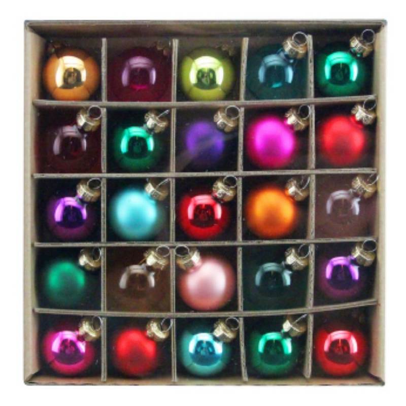 Multicolour Mini Bauble Box of 25
