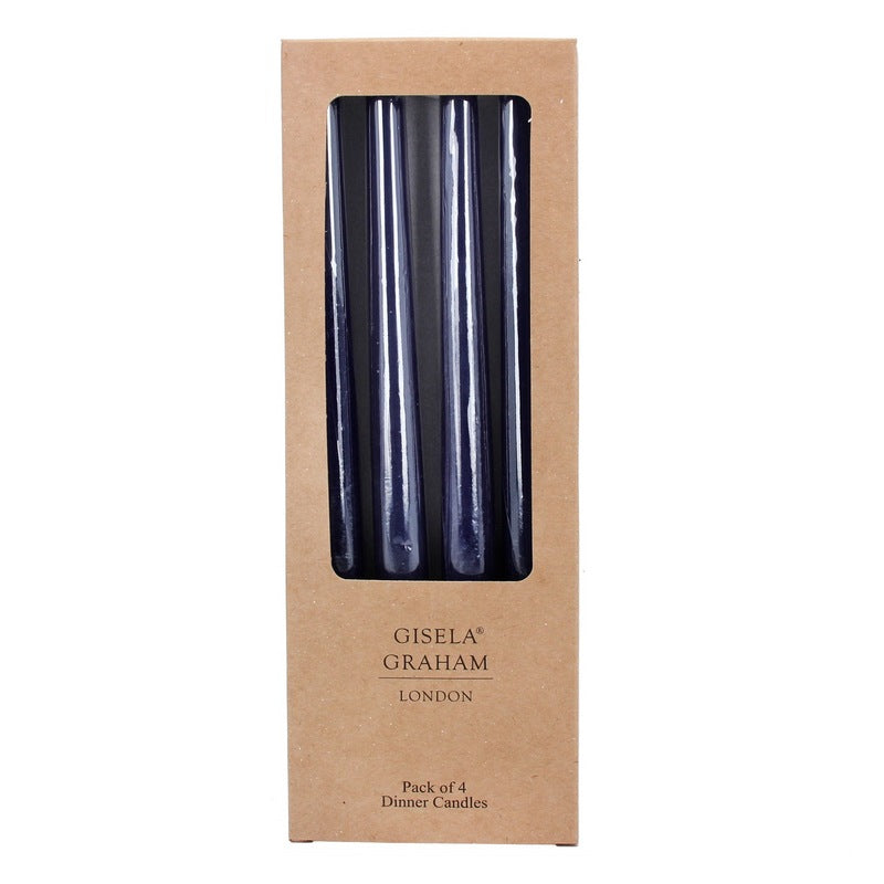 Taper Dinner Candles Box of 4 Navy Blue