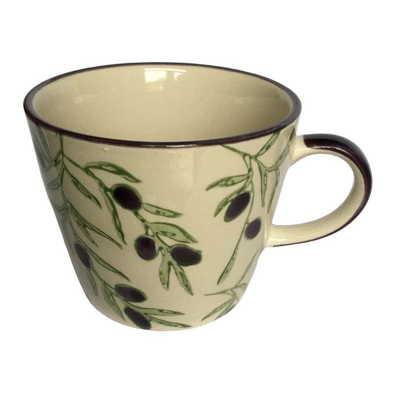 Gisela Graham Olives Ceramic Mug top angled
