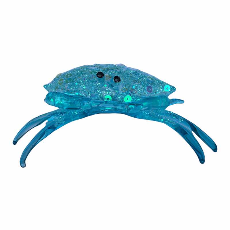 Gisela Graham Opaque Blue Glass and Sequins Crab Decoration front