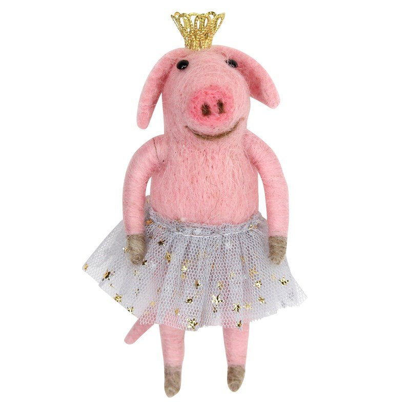 Gisela Graham Pink Ballerina Pig Decoration 13266 main