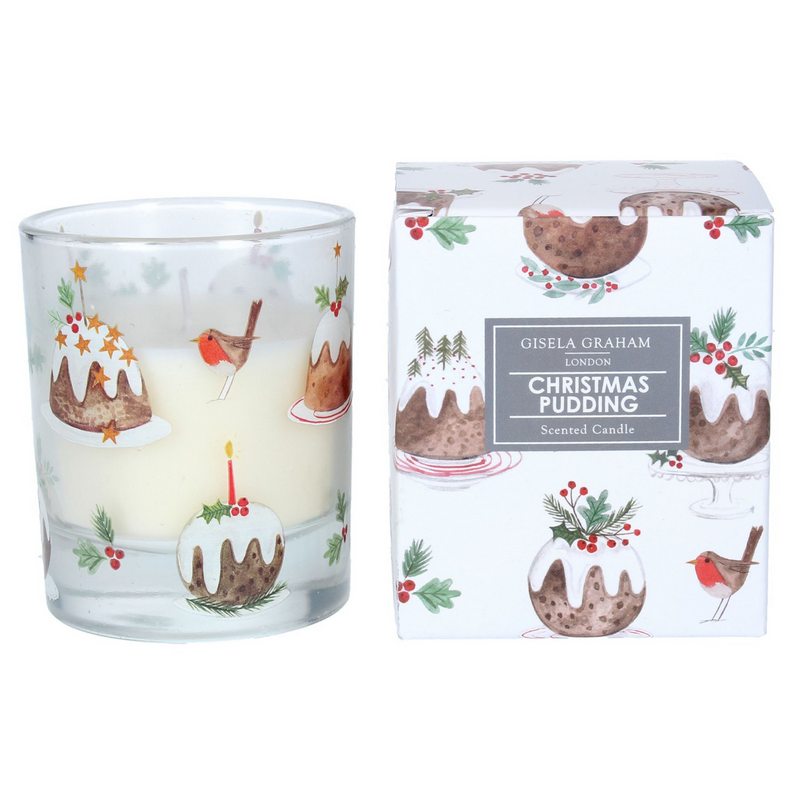 Gisela Graham Plum Pudding Boxed Candle Large 50747 main