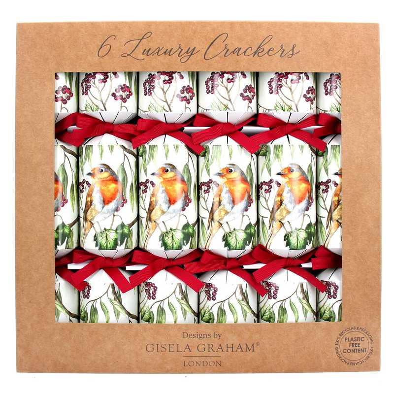 Gisela Graham Robin & Berries Luxury Christmas Crackers 36843 front