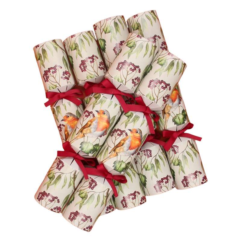 Gisela Graham Robin & Berries Luxury Christmas Crackers 36843 stacked