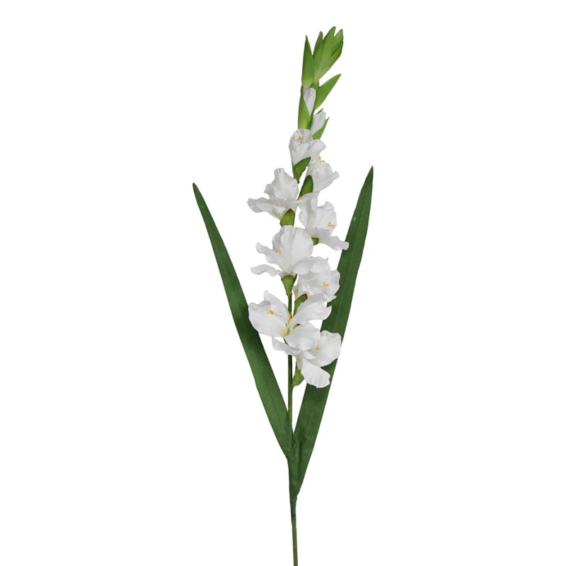 Gisela Graham White Gladioli Flower Stem 60277 front
