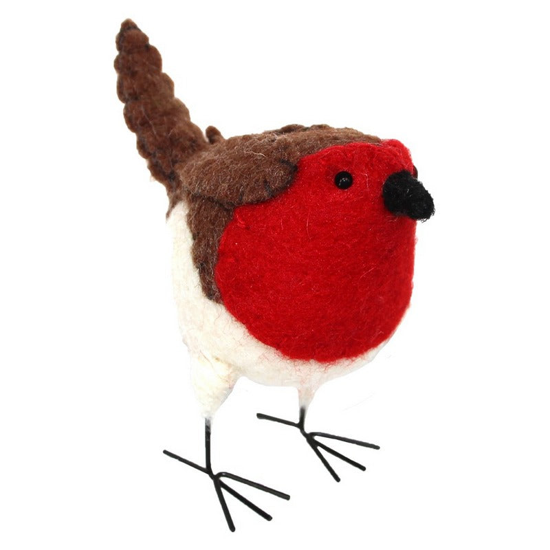 Gisela Graham Wool Mix Robin Ornament Large 31891 main