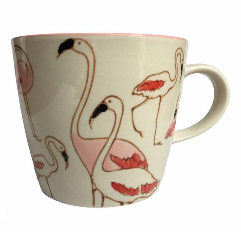 Gisela Graham Pink Flamingo Ceramic Mug stockist Beauly