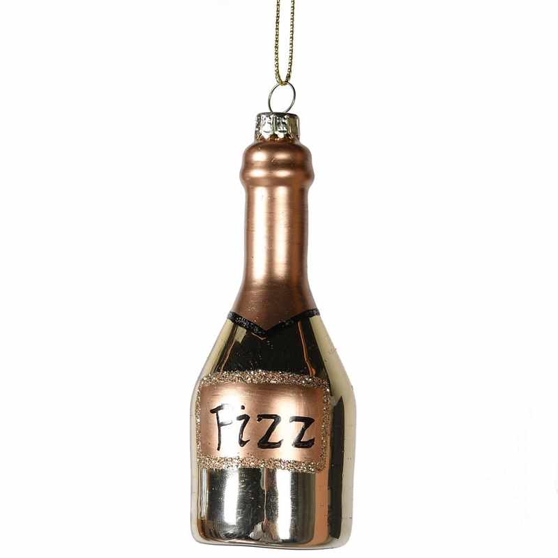 Gold Fizz Bottle Bauble QXM175