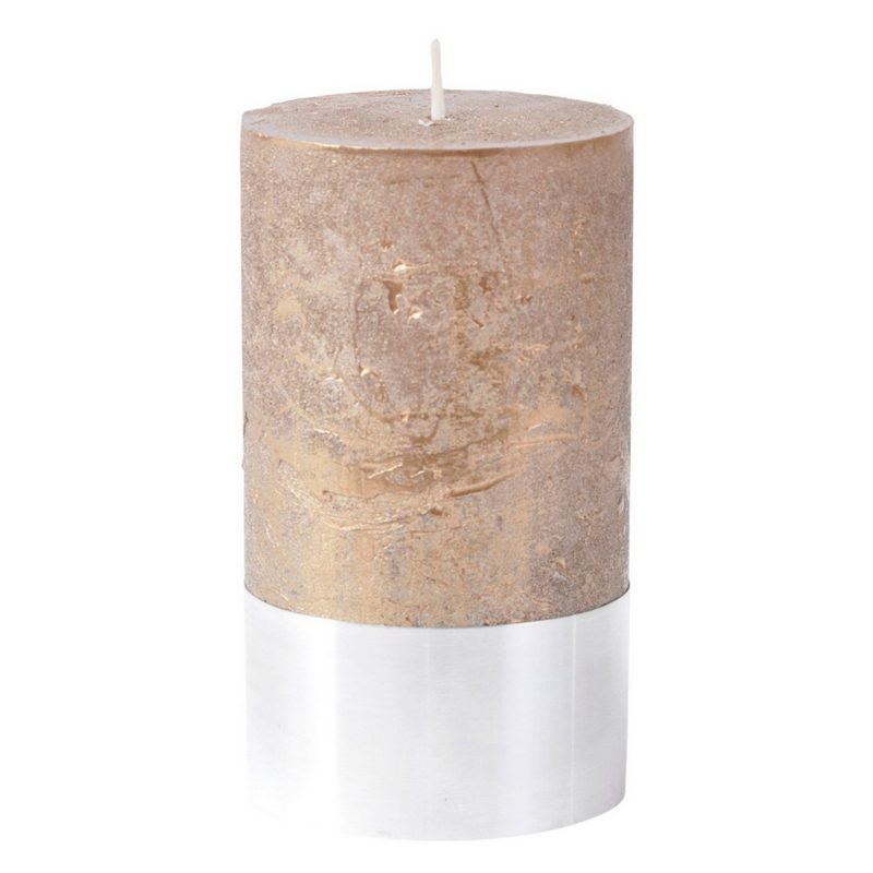 Gold Rustica Pillar Candle 7x12cm 700534 front