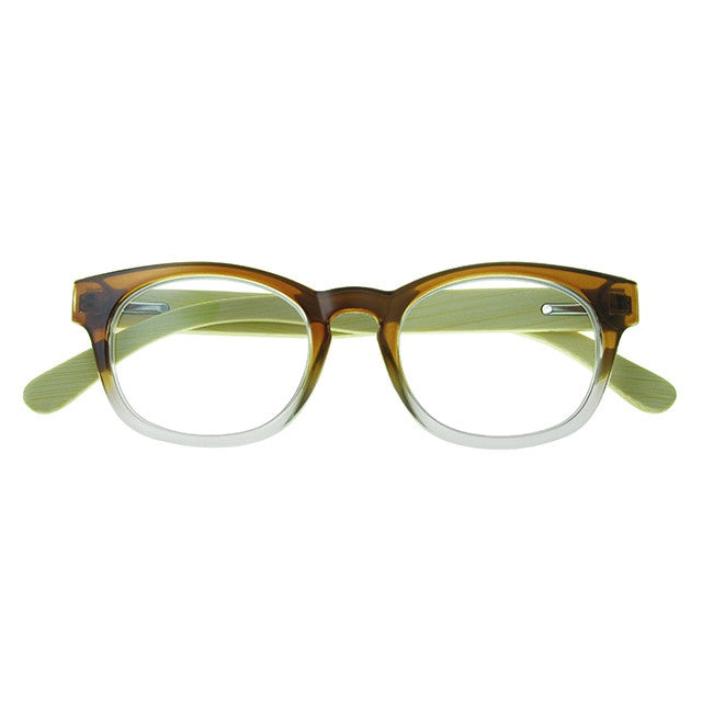 Goodlookers Picadilly Natural Bamboo Reading Glasses GL2309Brown front