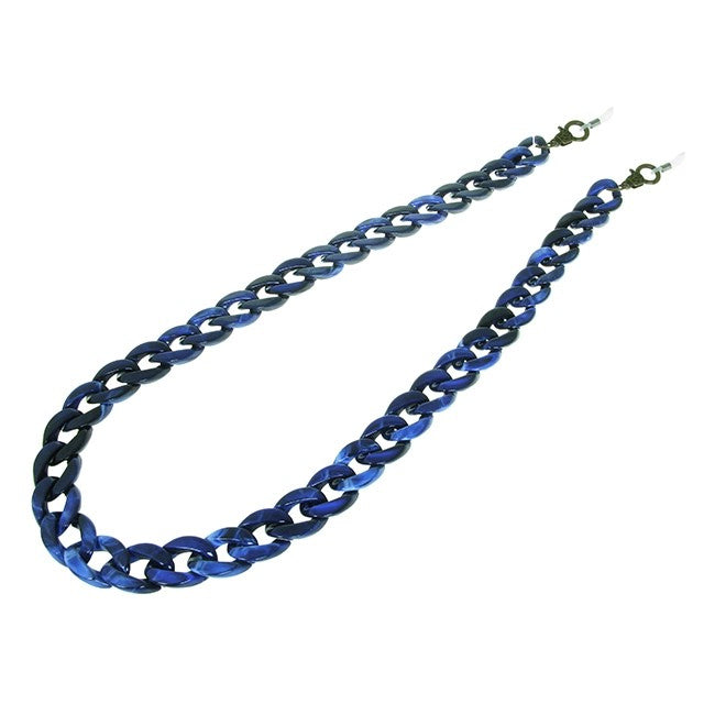 Goodlookers Flat Chunky Glasses Chain GX1055 blue marble