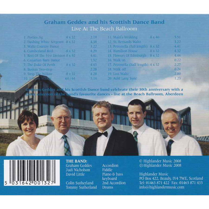 Graham Geddes & His Scottish Dance Band - Live At The Beach Ballroom CD inlay track list