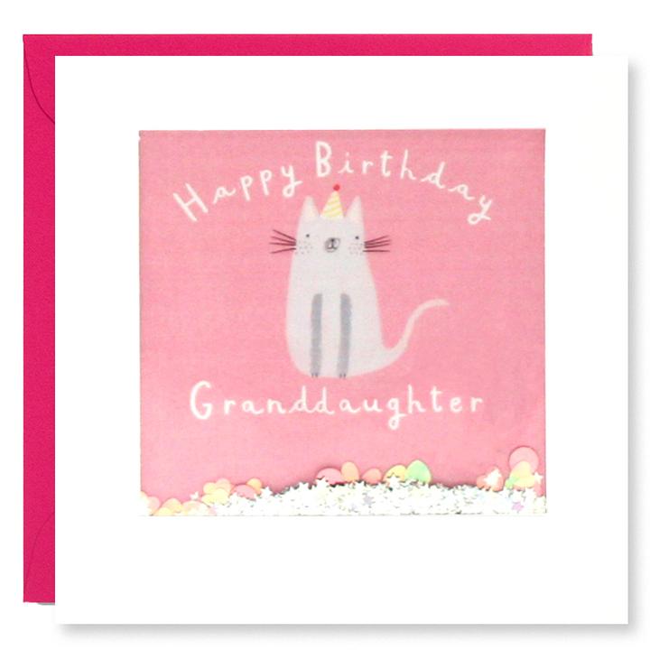 Granddaughter Cat Birthday Shakies Card PT2875