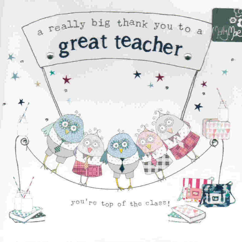 A Really Big Thank You To A Great Teacher - card