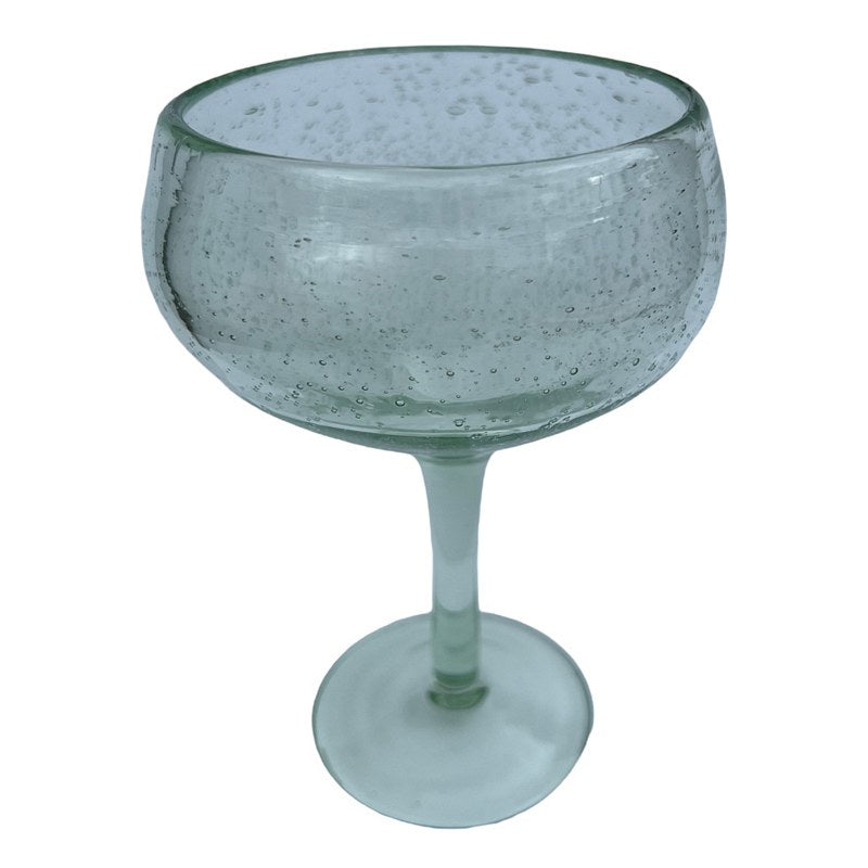 Green Bubble Coupe Glass top