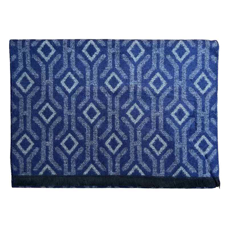 Grey & Blue Diamond Mens Bamboo Scarf main